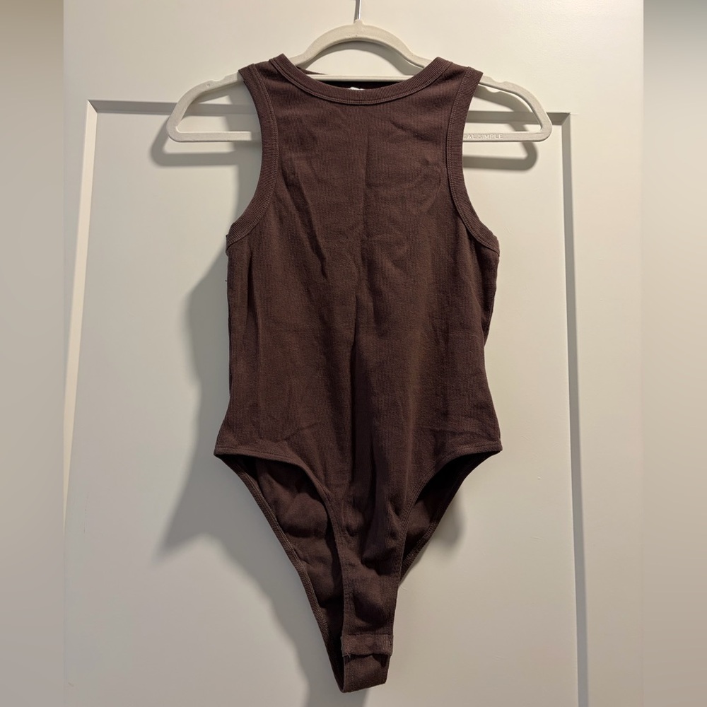 Princess Polly Sleeveless One-Piece Bodysuit - Dark Brown